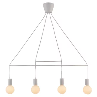 Stylowa lampa wisząca Alto - biała - 4 żarówki - salon