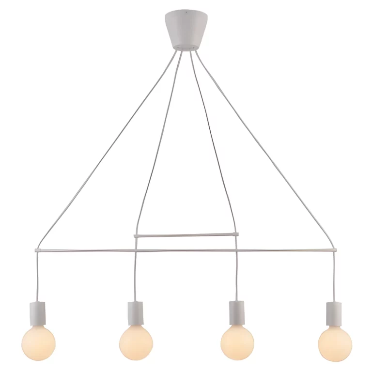 Stylowa lampa wisząca Alto - biała - 4 żarówki - salon
