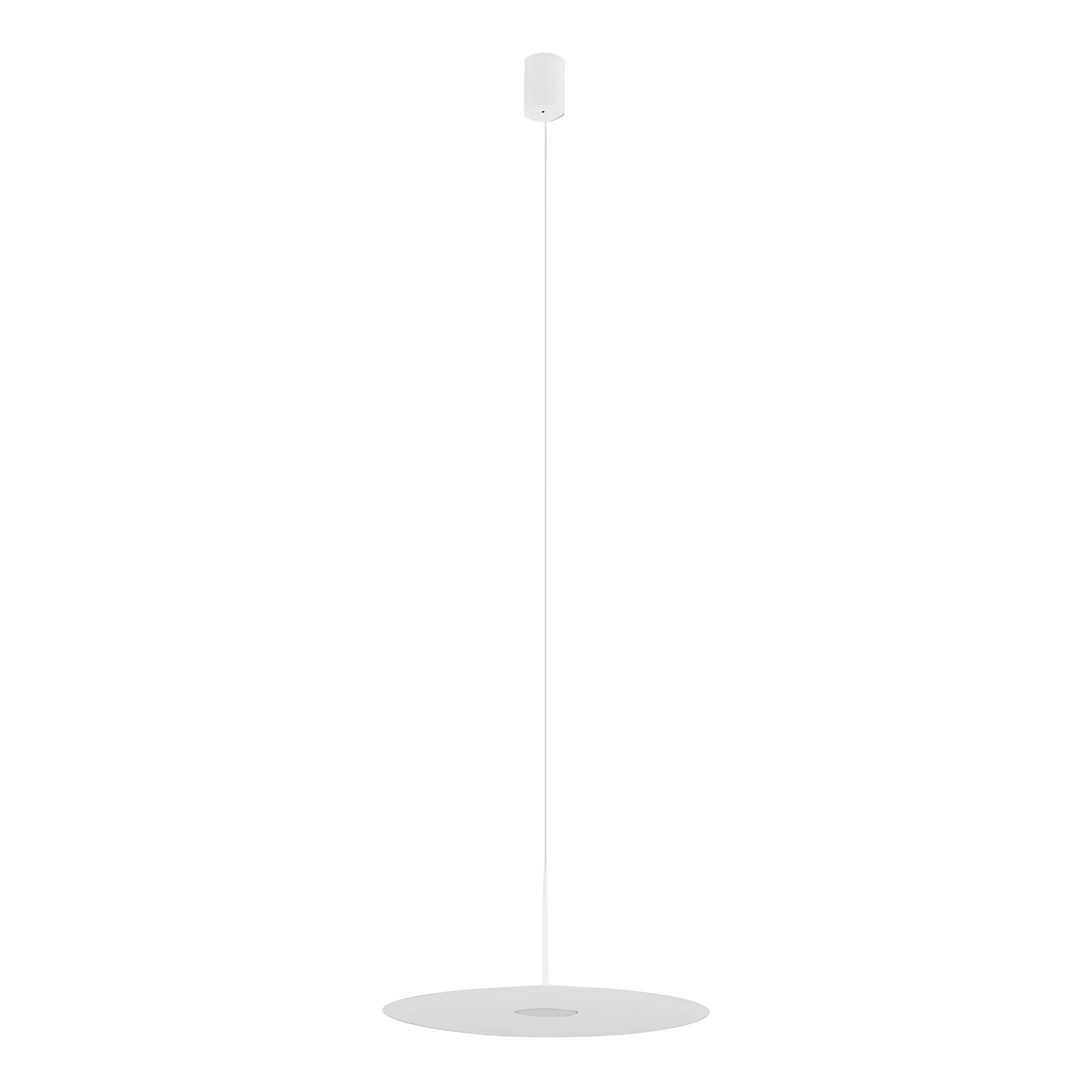 Wisząca lampa Simone w kolorze białym z płaskim kloszem
