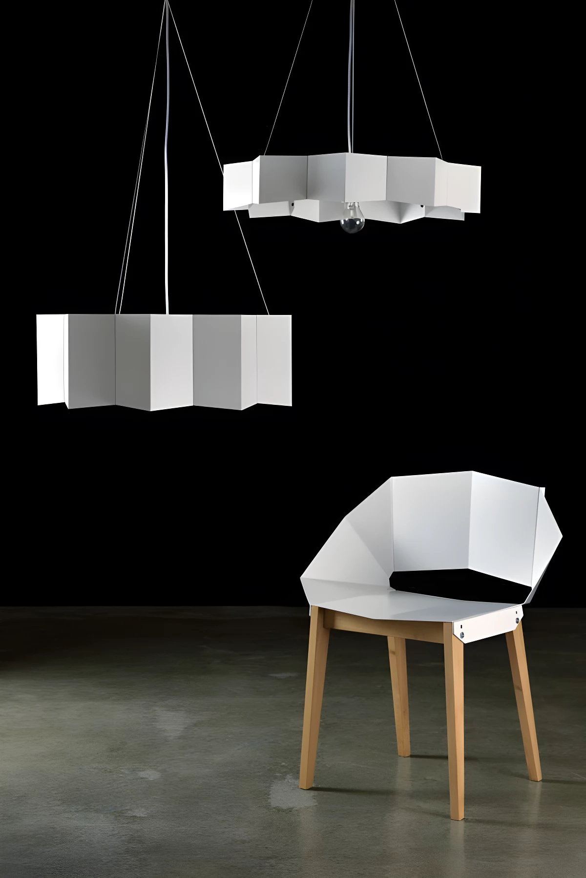 Biała lampa Big Star - Gie El Home - geometryczny klosz