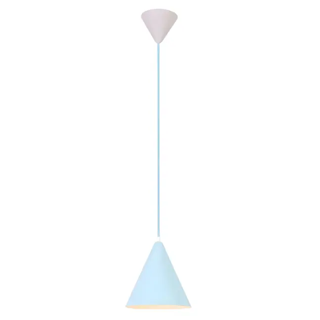Lampa wisząca Voss z niebieskim kloszem - pastelowa dla dziecka