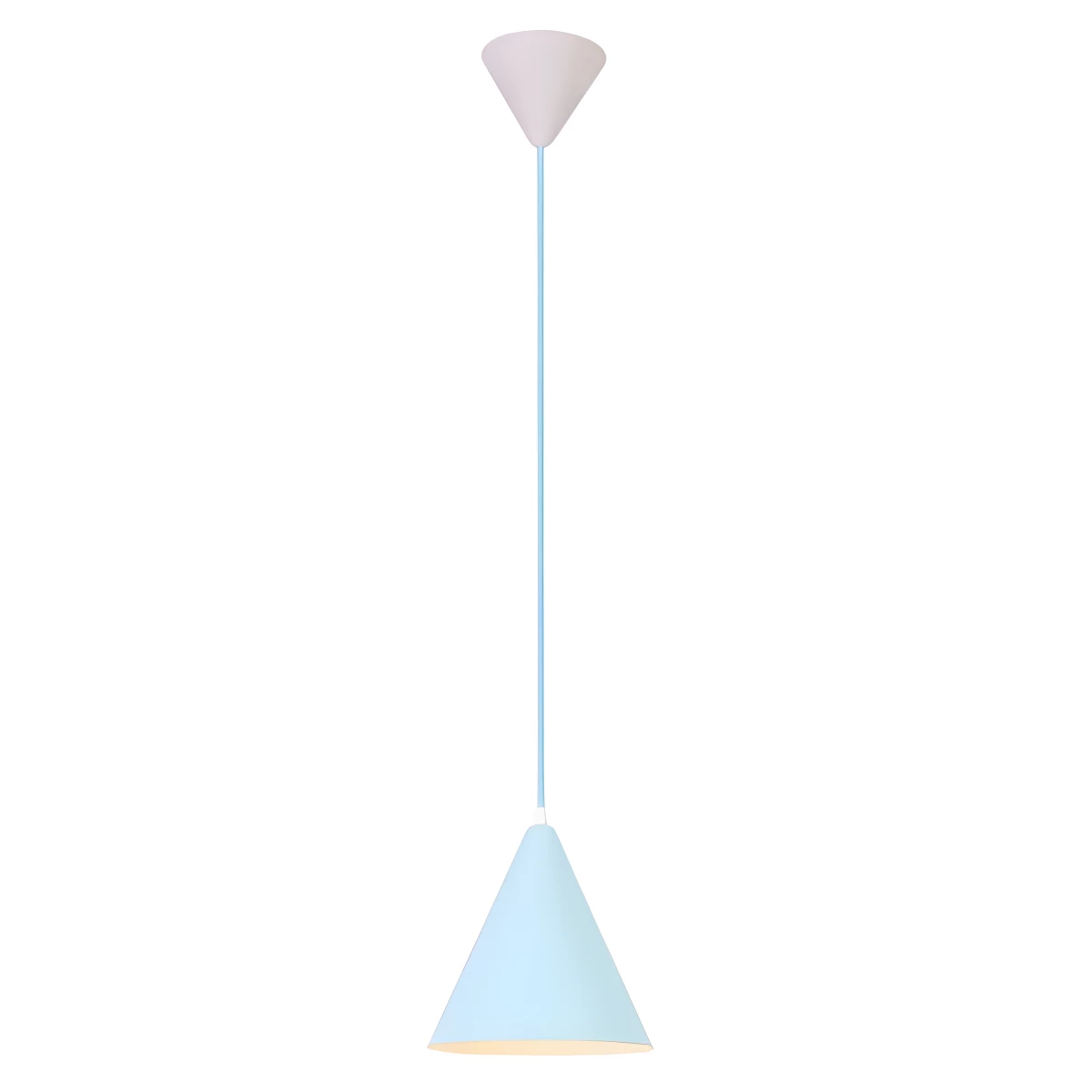 Lampa wisząca Voss z niebieskim kloszem - pastelowa dla dziecka