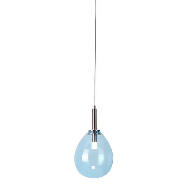 Lampa wisząca szklana - Lukka niebieska kula nad stół