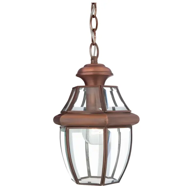 Lampa wisząca Newbury - kolor brązowy, miedź, transparentny - QZ/NEWBURY8/M AC