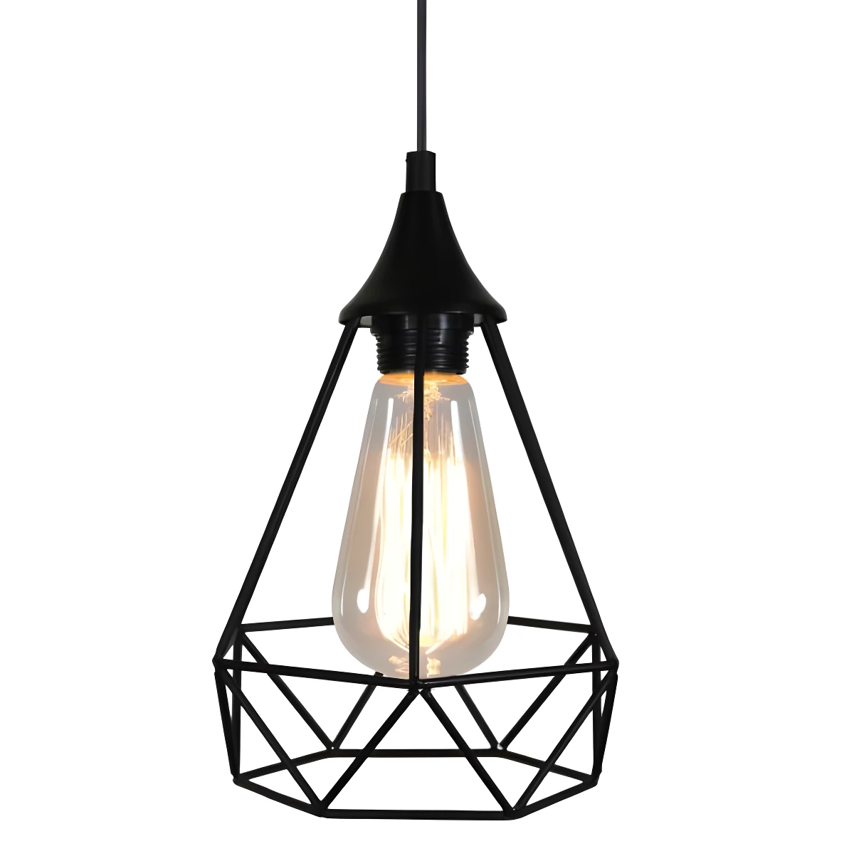 Druciana lampa wisząca Graf - z dekoracyjną żarówką