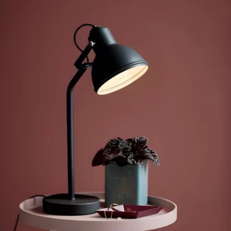 Czarna lampa biurkowa Aslak - Nordlux - regulowany klosz