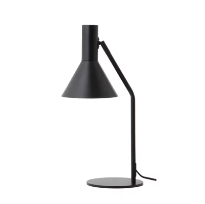 Czarna lampa biurkowa Lyss - do sypialni
