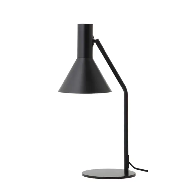 Czarna lampa biurkowa Lyss - do sypialni