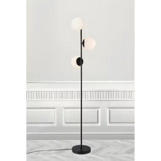 Czarna lampa podłogowa Lilly - Nordlux - 3 klosze