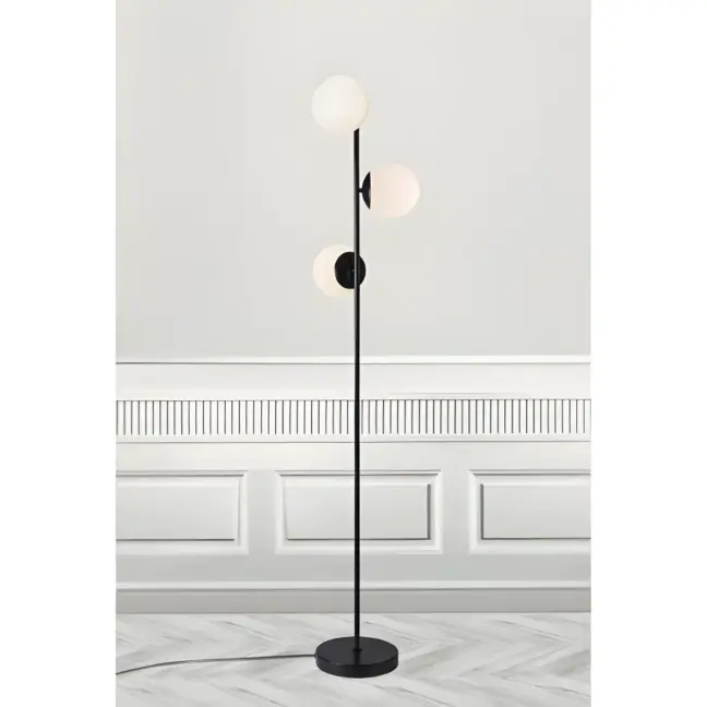 Czarna lampa podłogowa Lilly - Nordlux - 3 klosze
