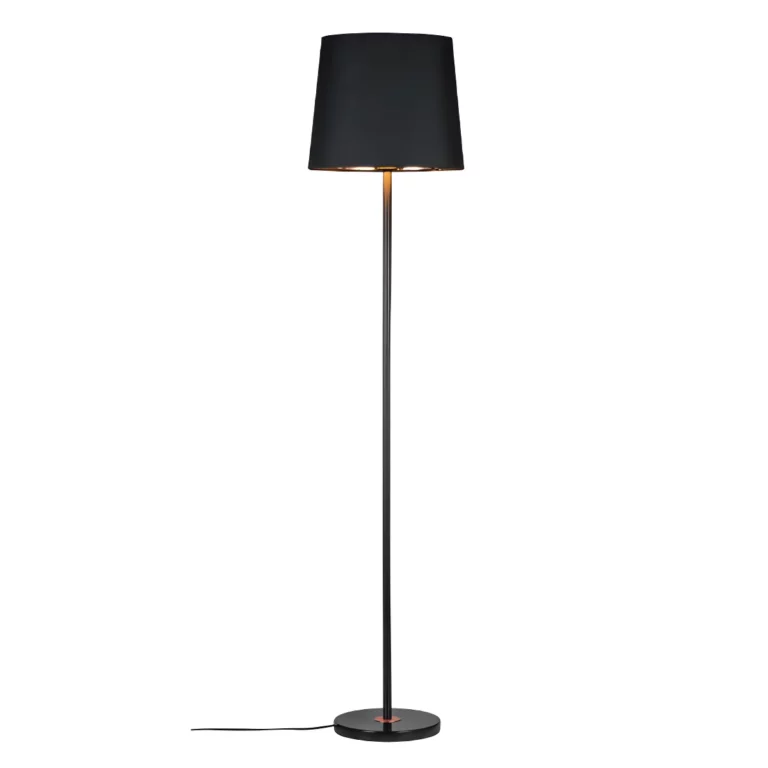 Lampa stojąca Enja - Czarna tkanina i marmur do salonu