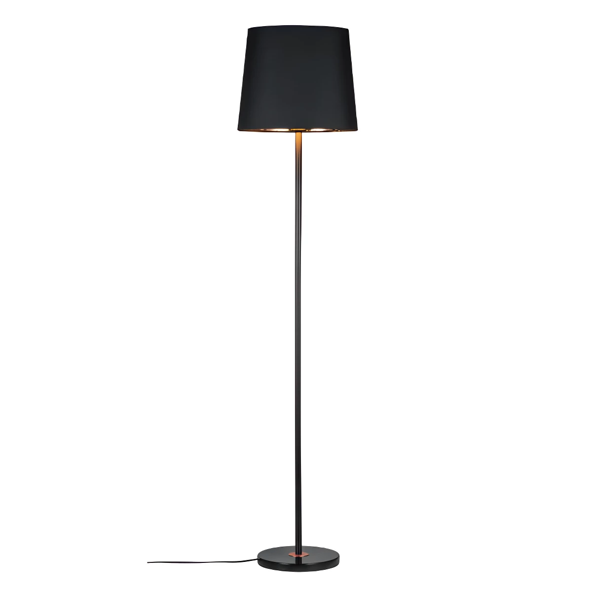 Lampa stojąca Enja - Czarna tkanina i marmur do salonu