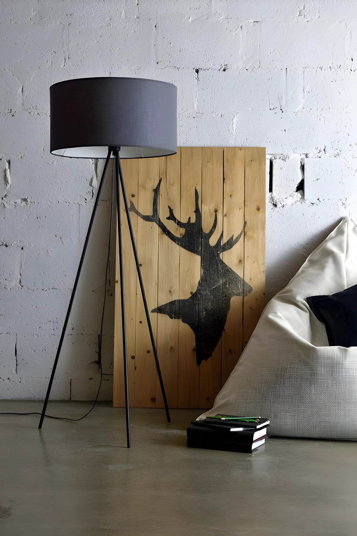 Lampa podłogowa Simple - kolor Szary - LGH0520