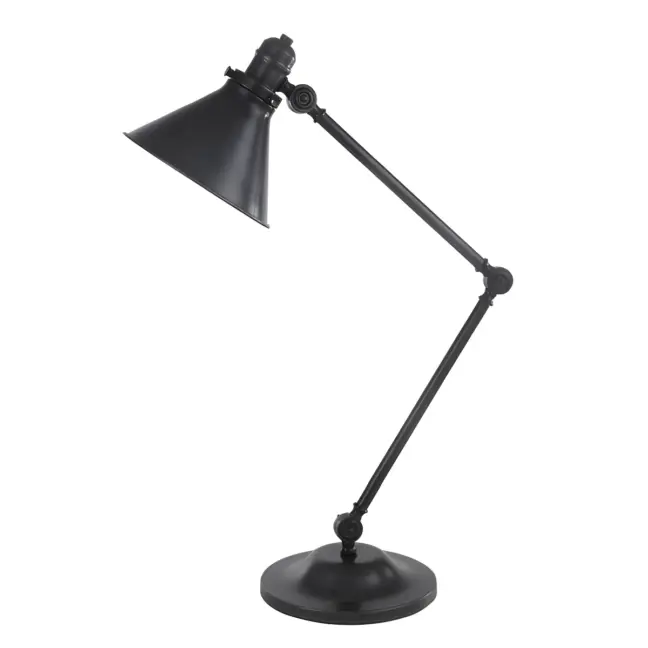 Czarna loftowa lampa stojąca Saxon do sypialni
