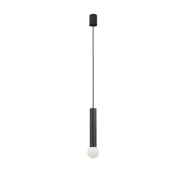 Lampa wisząca Baton w kolorze czarnym z kloszem w formie tuby