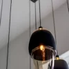 Czarna lampa wisząca Ariel Long - ozdobna do salonu nad stół