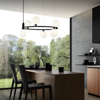 Żyrandol Ring - kolor Czarny - MOD013PL-06B