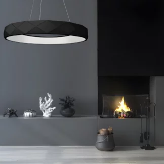 Czarna lampa wisząca Reus - led