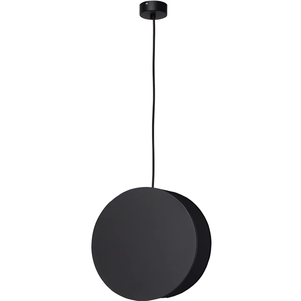 Czarna lampa wisząca Wheel - drewniana