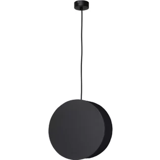 Czarna lampa wisząca Wheel - drewniana