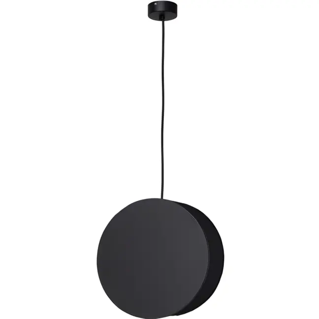 Czarna lampa wisząca Wheel - drewniana