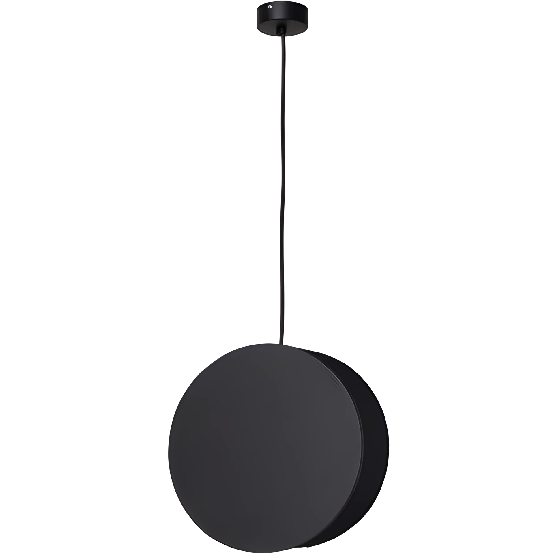 Czarna lampa wisząca Wheel - drewniana