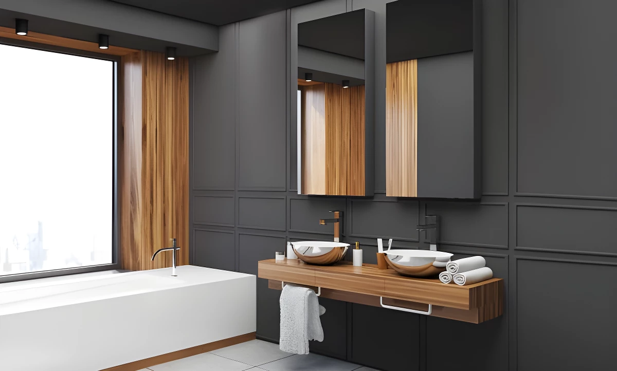 Czarna tuba sufitowa Faro XL - IP44 - spot do łazienki