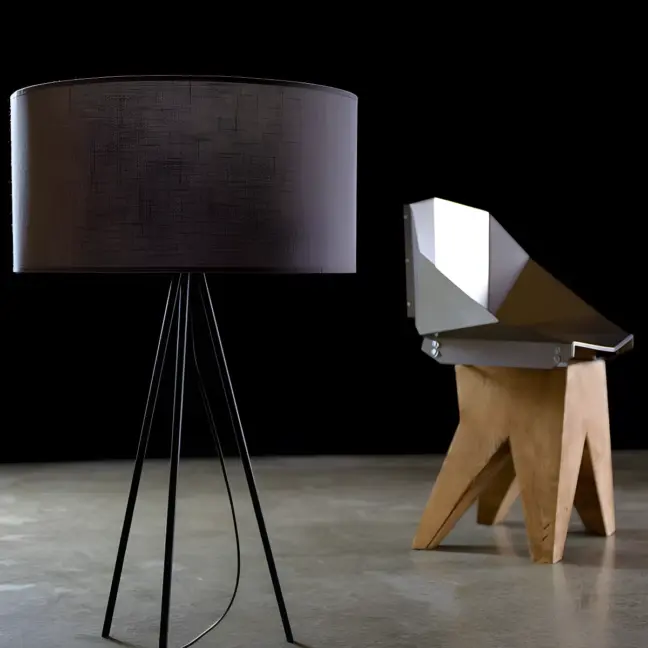 Lampa stołowa Simple  - kolor Szary - LGH0510