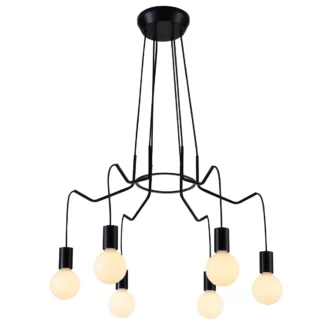 Lampa Basso do salonu - 6 wiszących żarówek