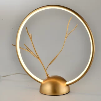 Lampa stołowa do syialni i łazienki - Davos złota LED