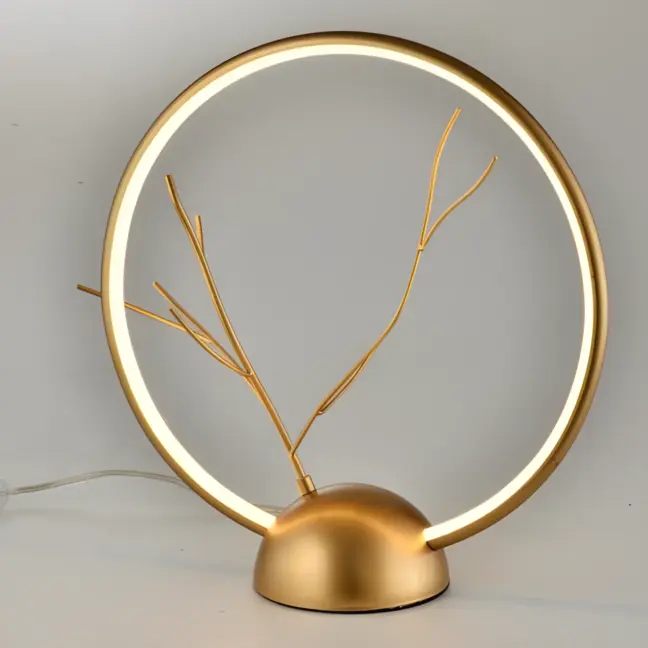 Lampa stołowa do syialni i łazienki - Davos złota LED