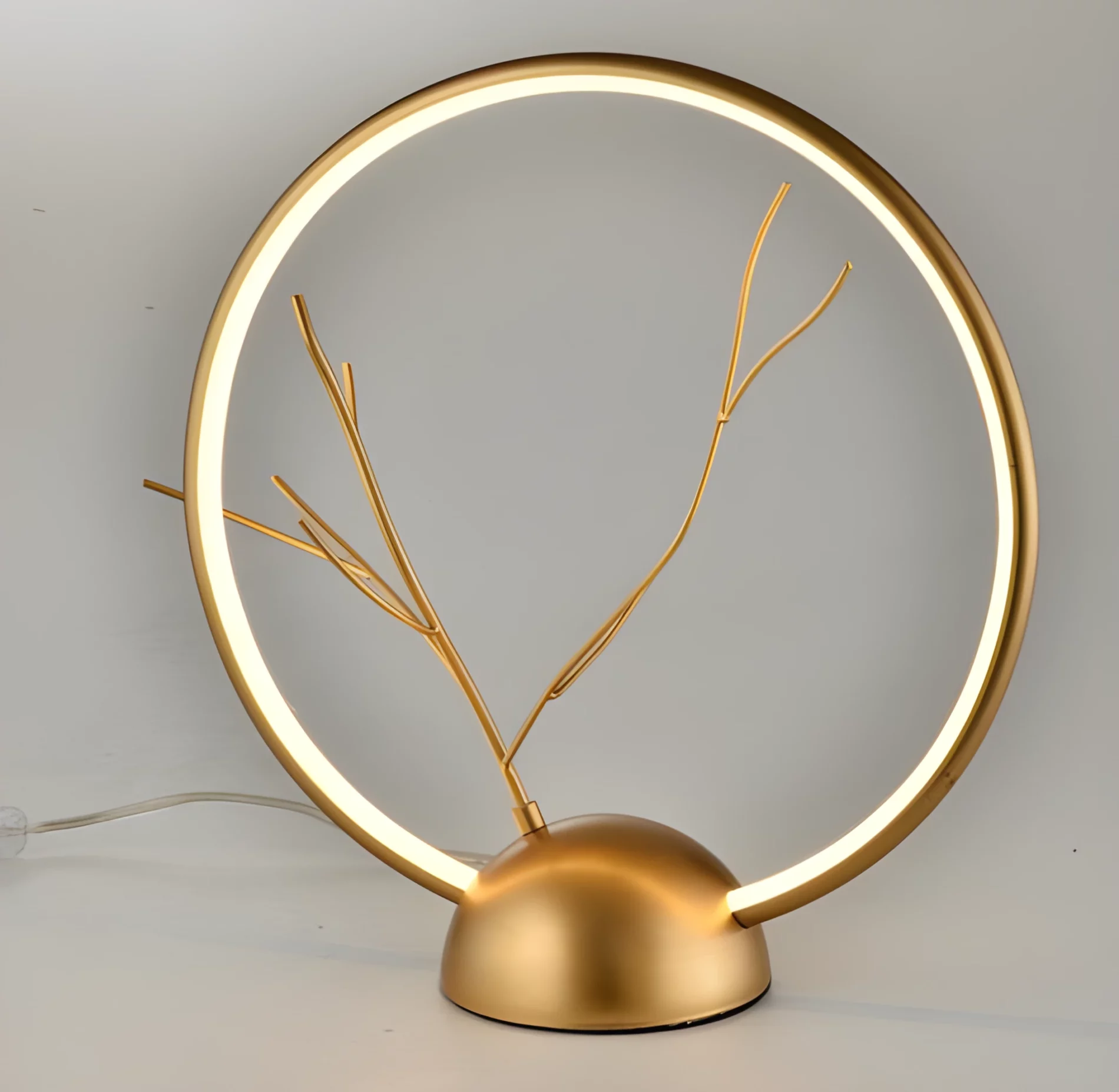 Lampa stołowa do syialni i łazienki - Davos złota LED