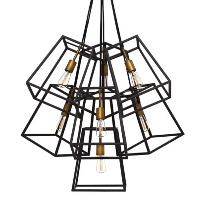 Industrialna lampa wsząca Fulton - Ardant Decor - metalowa, brązowa