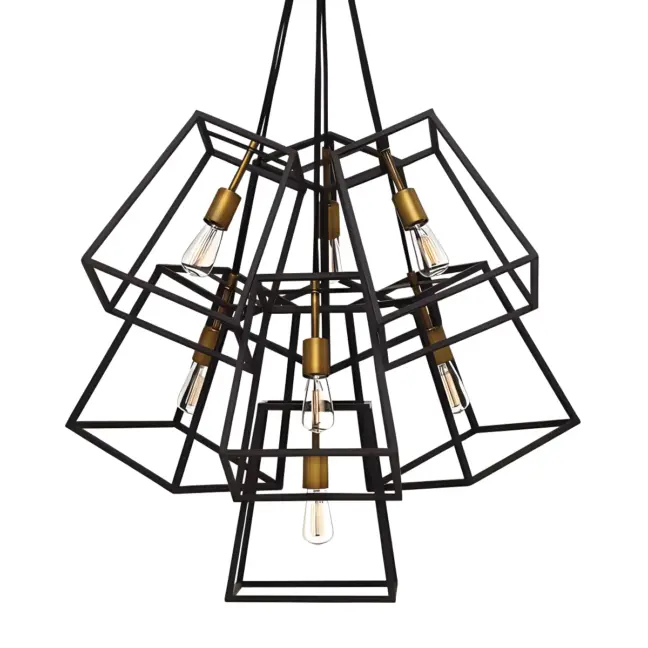 Industrialna lampa wsząca Fulton - Ardant Decor - metalowa, brązowa