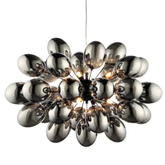 Efektowna lampa wisząca Infinity - srebrne szklane kule