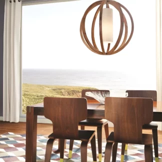 Lampa wisząca Allier - kolor biały, brązowy - FE/ALLIER/P/L LW