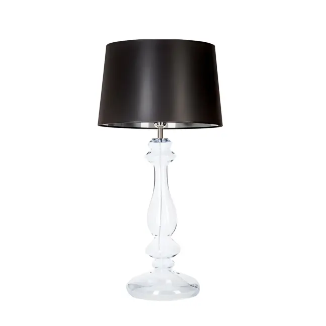 Lampa stołowa Versailles - kolor połysk, transparentny, Czarny - L204061261