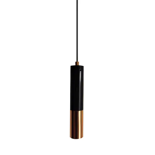 Lampa wisząca Golden Pipe - kolor złoty, Czarny - ST-5719-1