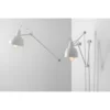 Designerska lampa ścienna Aida - dwa regulowane ramiona, białe klosze