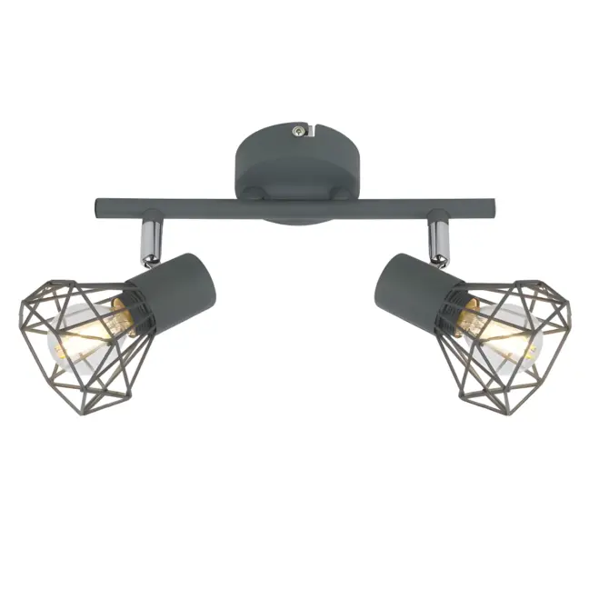 Lampa sufitowa Verve - 2 druciane klosze do pokoju