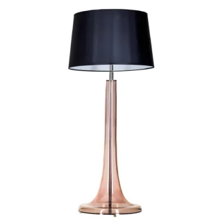 Lampa stołowa Lozanna - kolor miedź, transparentny, Czarny - L214382229
