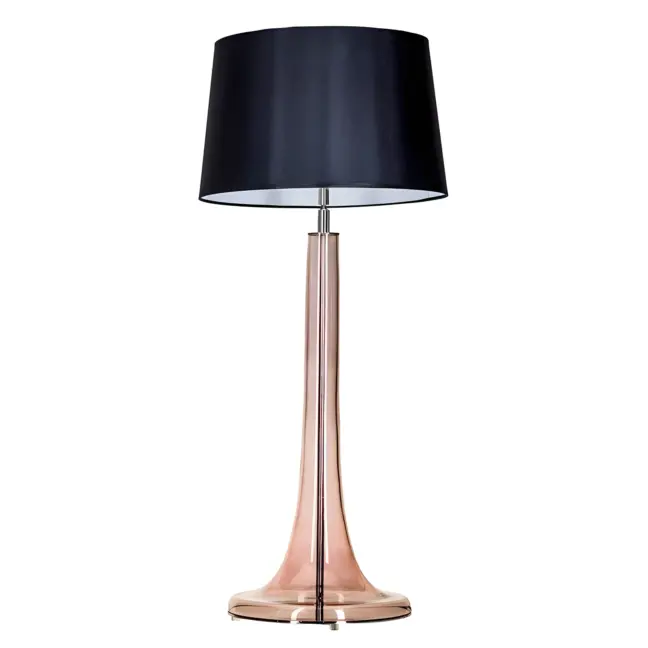 Lampa stołowa Lozanna - kolor miedź, transparentny, Czarny - L214382229