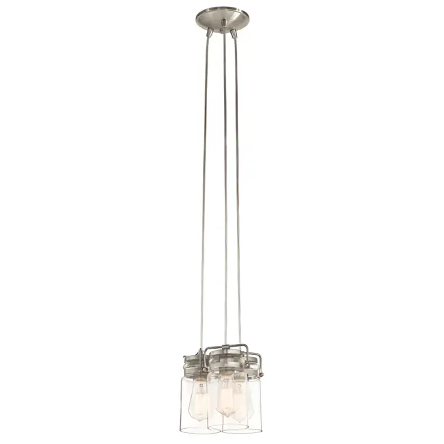 Lampa wisząca Brinley - kolor srebrny, transparentny - KL/BRINLEY3 NI