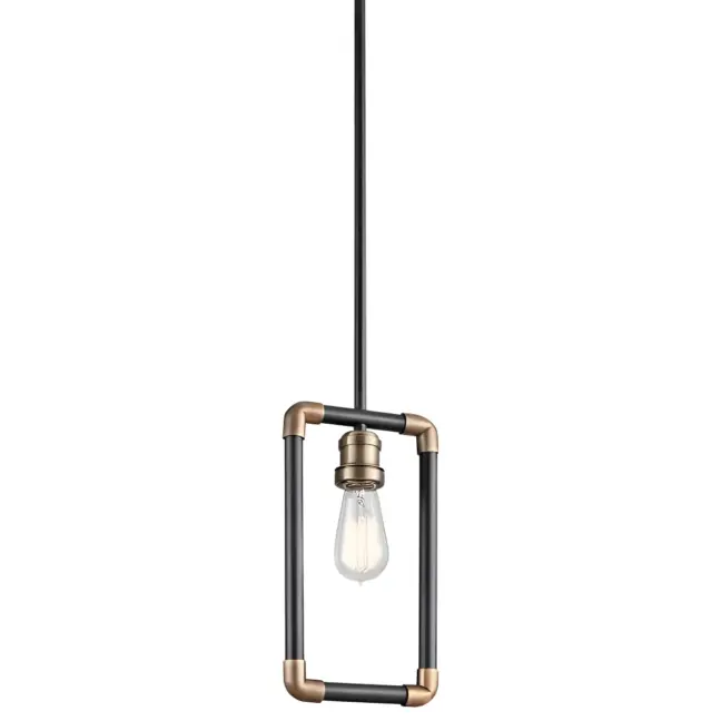 Lampa wisząca Imahn - kolor mosiądz, Czarny - KL/IMAHN/MP