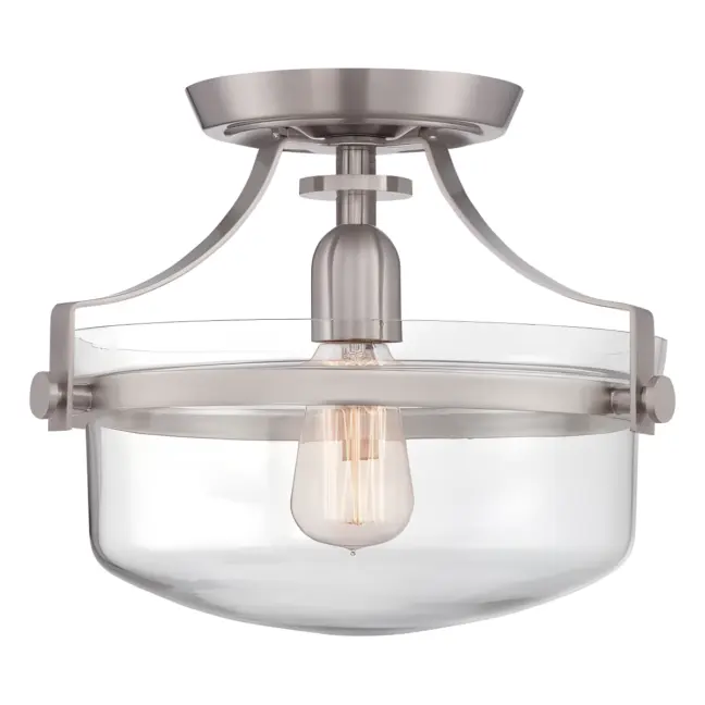 Lampa sufitowa Penn Station - kolor srebrny, transparentny - QZ/PENNSTAT/F BN