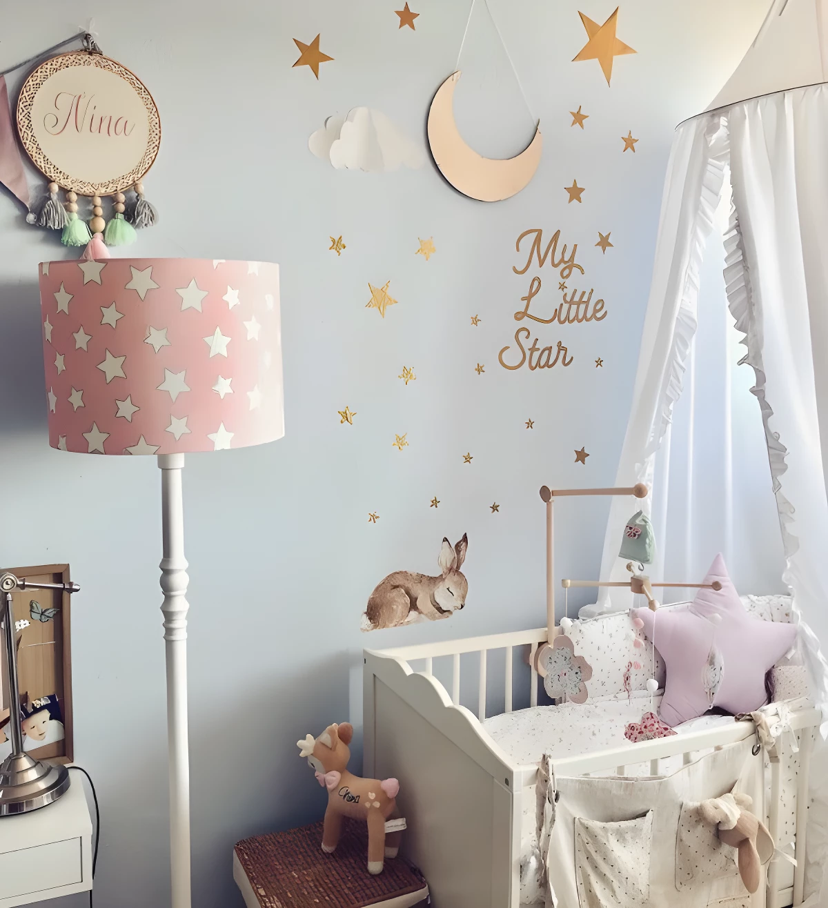 Lampa podłogowa Pink Star - kolor biały, różowy - PINK STARS FL