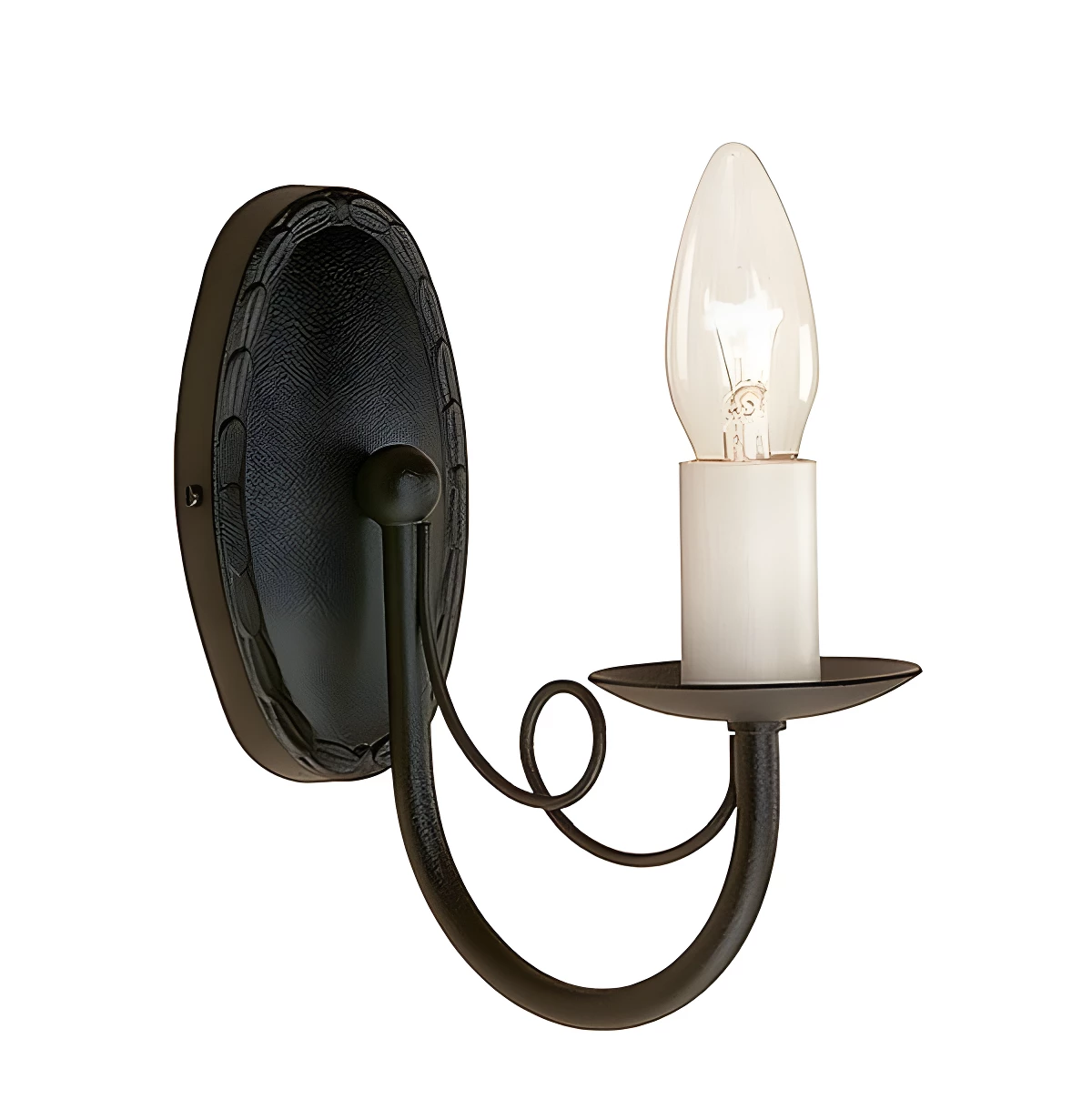 Czarny kinkiet Rossi do małej sypialni i salonu - 1 żarówka