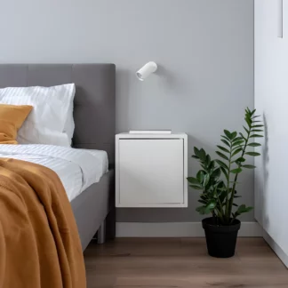 Biały reflektor ścienny do sypialni Snow - regulacja 360°