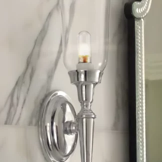 Klasyczny srebrny kinkiet  do łazienki Elegance - IP44