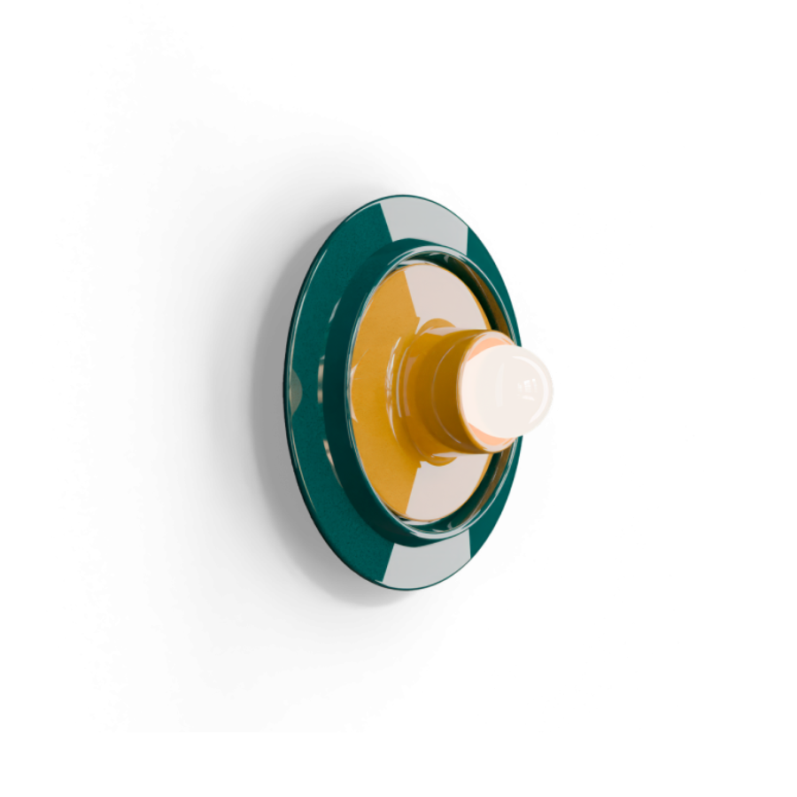 Kinkiet Voila 28 cm w odcieniach zieleni i żółci – ceramika kolorowa